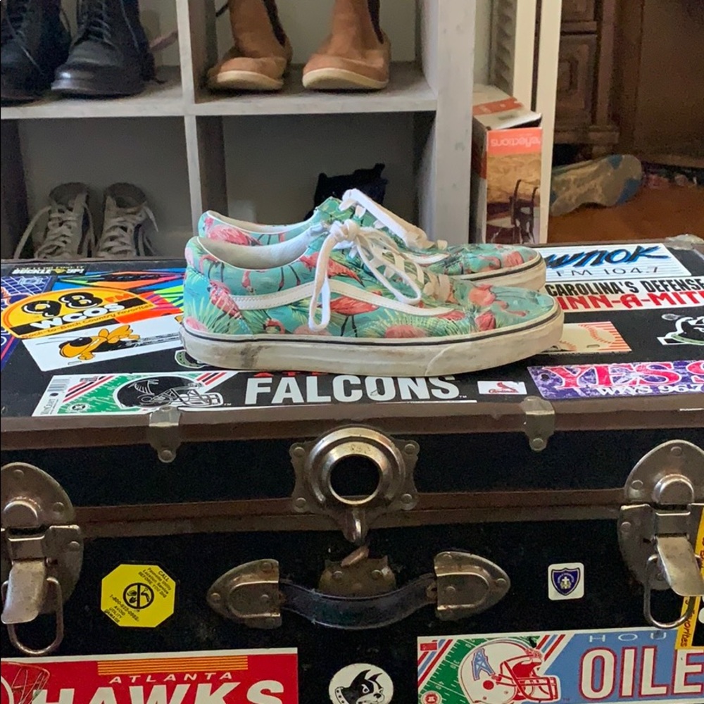 Men’s Size 12 Flamingo Vans in Green